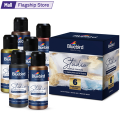 Bluebird Studio Acrylic Paints Set, Acrylic Colors Set of 6 x 100 ml for Students, Kids & Hobby painters, Non Toxic Water Based Quality Acrylic Colors