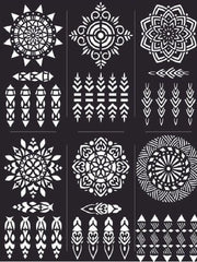 Mehndi Steaker Six Design Sheet Mehndi Art Six Design Sheet Different Design Sticker Mehndi For Women,Girls And Kids Hand