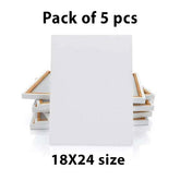 Pack of 5 Pcs Pre Coated Canvas (18X24 Inches)