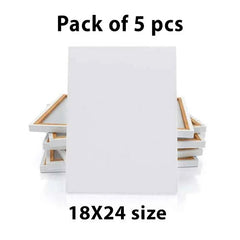 Pack of 5 Pcs Pre Coated Canvas (18X24 Inches)
