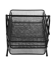 Heavy Duty Metal 3 Tier Desktop Document Letter Tray, Black