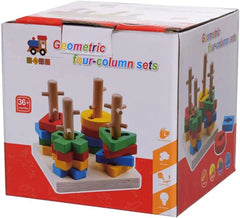 Wooden Toy Geometric Four Column