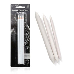 Pack Of 2 - 3 Pcs White Charcoal Pencils And 3 Pieces Set Charcoal Blender Blending Stump