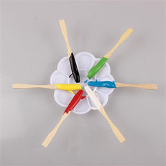 Fabric Paint Color 25Ml 6 Pcs With Colour Palette Brush And Wooden Sticks (Textile)