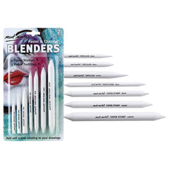Mont Marte 7 Pieces Set Charcoal Blender Blending Stump Pastels & Tortillion For Sketch Drawing