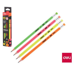 Deli Neon Hb Graphite Pencils 12Pcs U516 00