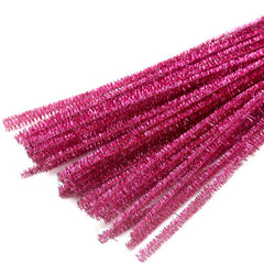 Pack of 50 - Dark Pink Pipe Cleaner velvet Sticks