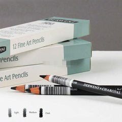 Derwent Professional Soluble Sketch Charcoal Pencil For Drawing 12Pcs/Set