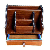 Wooden Pen Stand Holder & Stationery Organizer - Brown