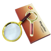 100Mm 10X Handheld Jewelry Magnifier Magnifying Glass Red Brown Handle