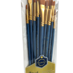 Filbert Type Nylon Hair Artist Brush Set Of 9