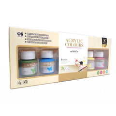 Acrylic Painting Colors - 6 Basic Colour Acrylic Paint In Bottle 25Ml In Each