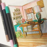 Signme Pack Of 12 Dual Tip Watercolor Brush Markers - Multicolor