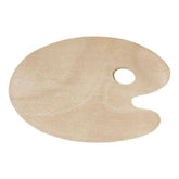 Vintage Artist Oval Wooden Palette Oil Painting Tray Wood Ellipse Drawing Palette