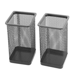 Pack Of 2 - Metal Mesh Rectangle Pen Organizer - Black