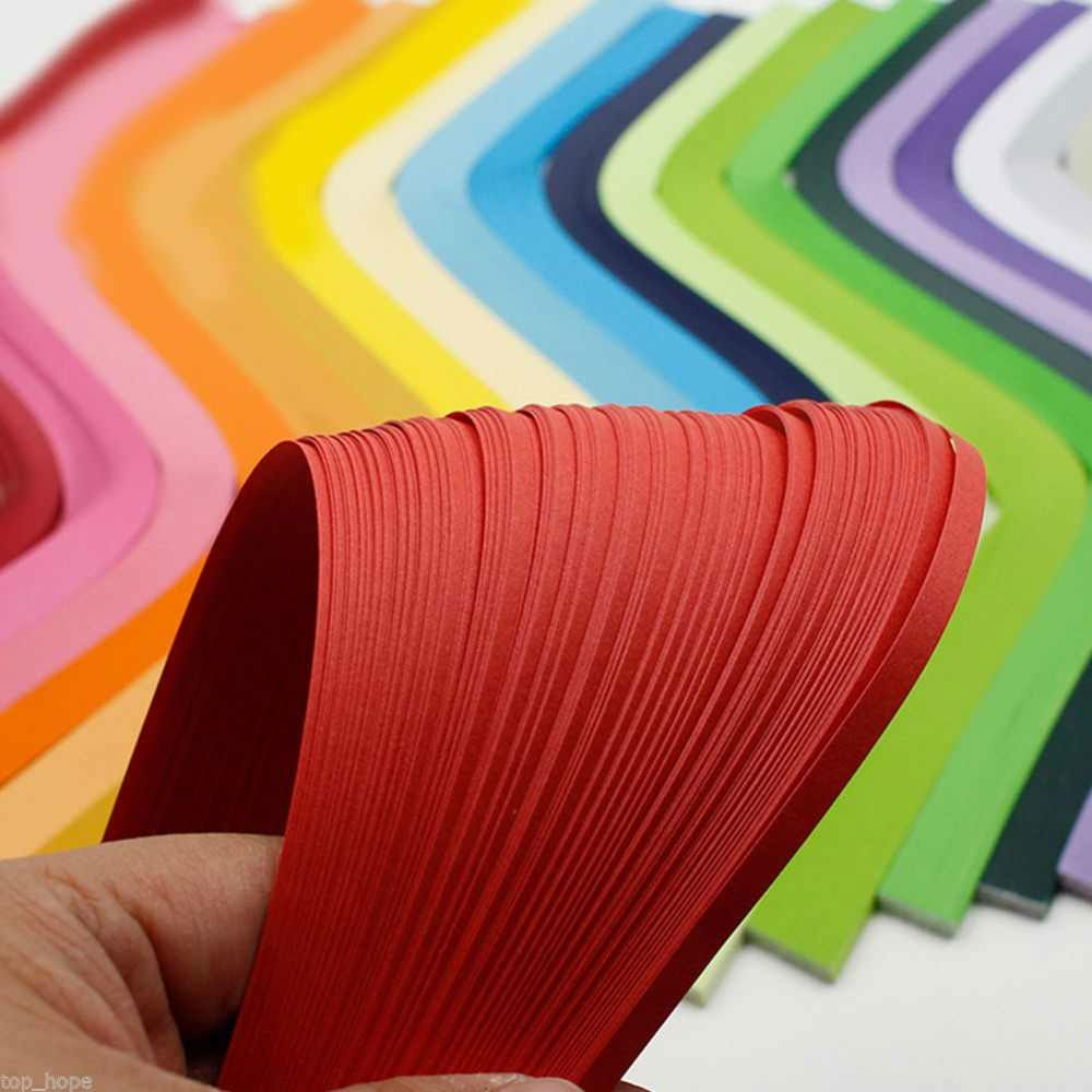 1000 Stripe Solid Color Quilling Paper - (5Mm Width 29Cm Length) 12 Colours