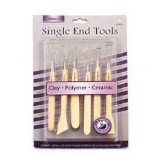 Single End Clay Wooden Tools 6-Pcs Set