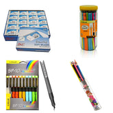 Pack Of 4 Pcs Set - 48 Pcs My Pencil Jar - 40 Pcs Erasers - 10 Pcs Sp-10 Ink Pen - 12 Pcs Oro Colours