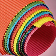 Pack Of 15 A4 Size Colored Corrugated Craft Paper Sheets - (Assorted Colors)