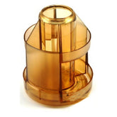 Rotating Pen Stand Revolving Pen Stand Brown Transparent Dg-622
