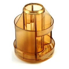 Rotating Pen Stand Revolving Pen Stand Brown Transparent Dg-622