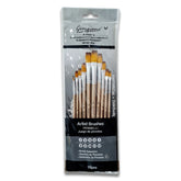 10Pcs Giorgione Short Handle Flat Brush Set