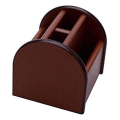 360 Degree Wooden Revolving Pen Stand Rotating Pen Stand, Stationery Holder, Desk Organizer And Mobile Holder- Brown