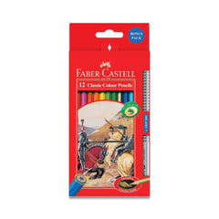 Faber Castel Pack Of 2- Hb Pencils Without Eraser 12Pcs + Classic Color Pencils-12- Color Set