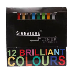 Signature - 12 Brilliant Color Fineliner Pointer Set