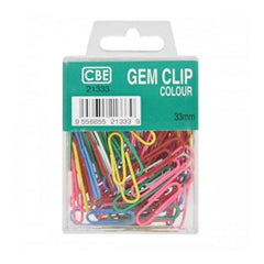33Mm X 50Pcs Colored Plastic Gem Clip For Paper