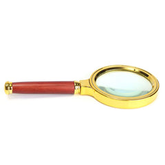 70Mm 10X Handheld Jewelry Magnifier Magnifying Glass Red Brown Handle