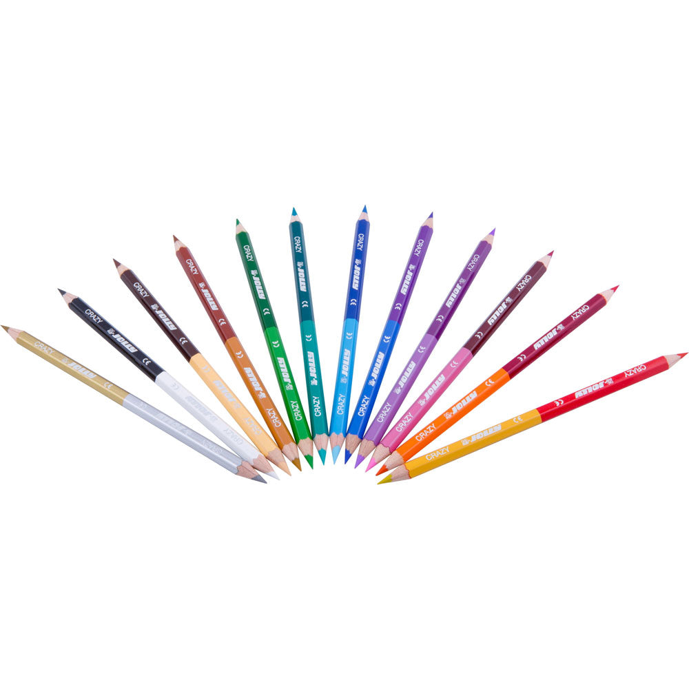 12 Pcs - 24 Pencil Colors - Multicolor