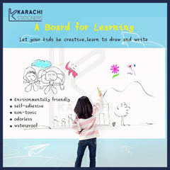 Whiteboard Vinyl Sticker With 2 Markers Size (16 x 36 inch)