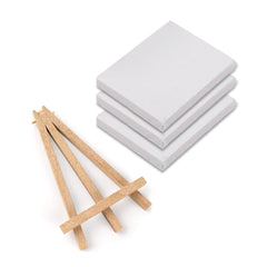 Epsilon 12X12 Canvas Set Of 3 With 1 Wooden Easel