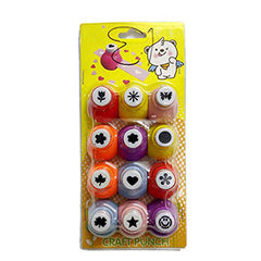 Pack Of 12 - Mini Diy Assorted Paper Punching Machines Set Of 12Pcs Craft Punch