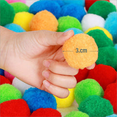 3Cm (Large) Flourcent Pompoms Craft Assorted Colors