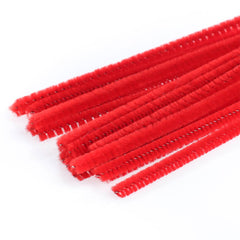 Pack of 50 - Red Pipe Cleaner velvet Sticks