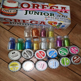 12 Orega Poster Color + 12 Glitter + 1 Paint Brush / Colors - 12 Different Shades Bottles 30Cc + 12 Glitter + 1 Paint Brush / Orega Colours