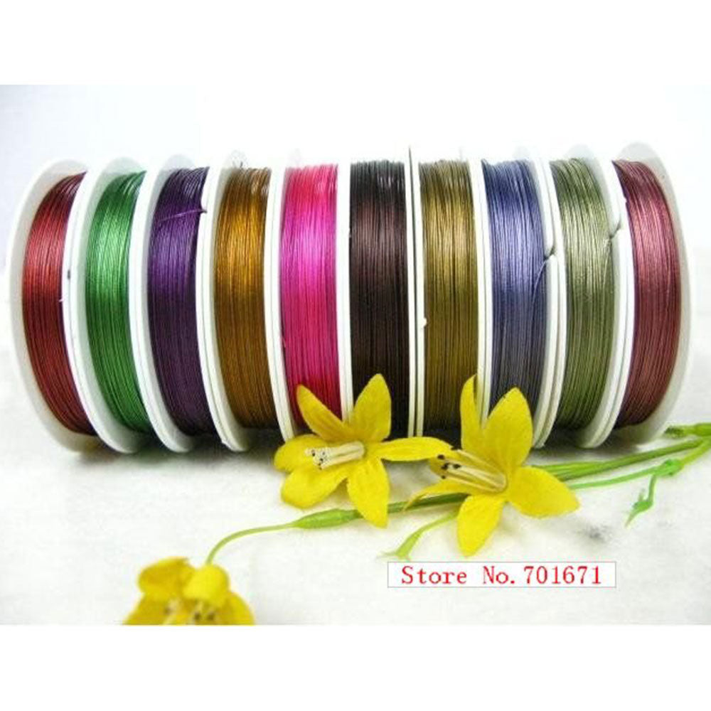 2 Rolls Stainless Steel Wire For Bracelet Necklace &Amp; Jewelry Making, Stocking Net Flowers 0.30Mm &Amp; 50 Meter Each Roll