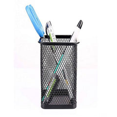 Pack Of 2 - Metal Mesh Rectangle Pen Organizer - Black