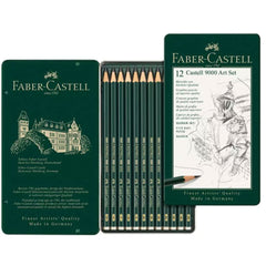 Tin Of 12 Faber Castell 9000 Art Set Graphite Pencils