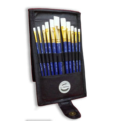 Epsilon Round 12 Pcs. Nylon Hair Artist Brush Set With Brush Wallet 555-Ws