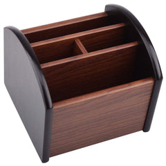 8005-Wooden Revolving Pen Stand - Brown