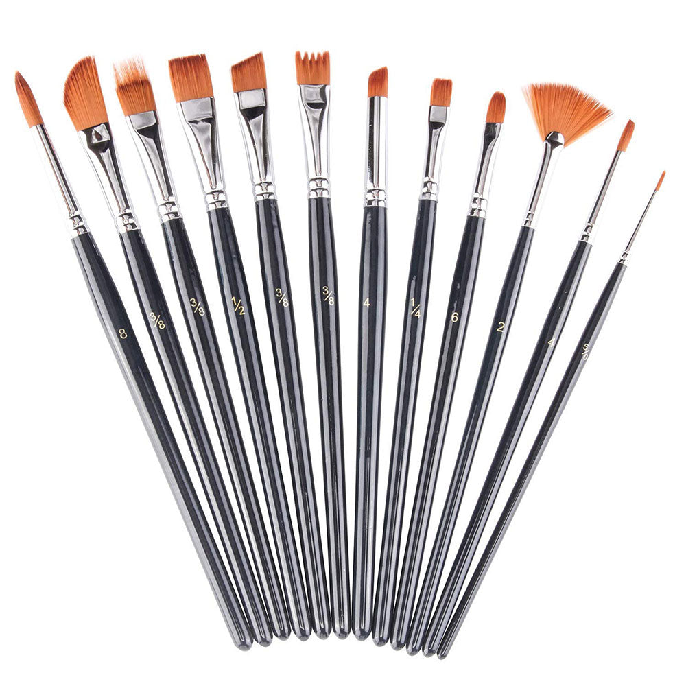 Pack Of 2 - Acrylic Paints 12 And Bomega Artist Brush - 12 Pcs