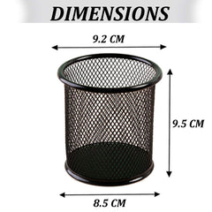 Pen Stand Round Stand Round Jar - Stationary Holder - Metal Mesh