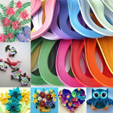 1000 Stripe Solid Color Quilling Paper - (5Mm Width 29Cm Length) 12 Colours