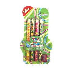 Rainbow Swirl Color Pencils 4 With Sharpener
