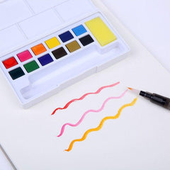 Keep Smiling 12pcs Aquarelle Solid Watercolor Paints Transparent Colors