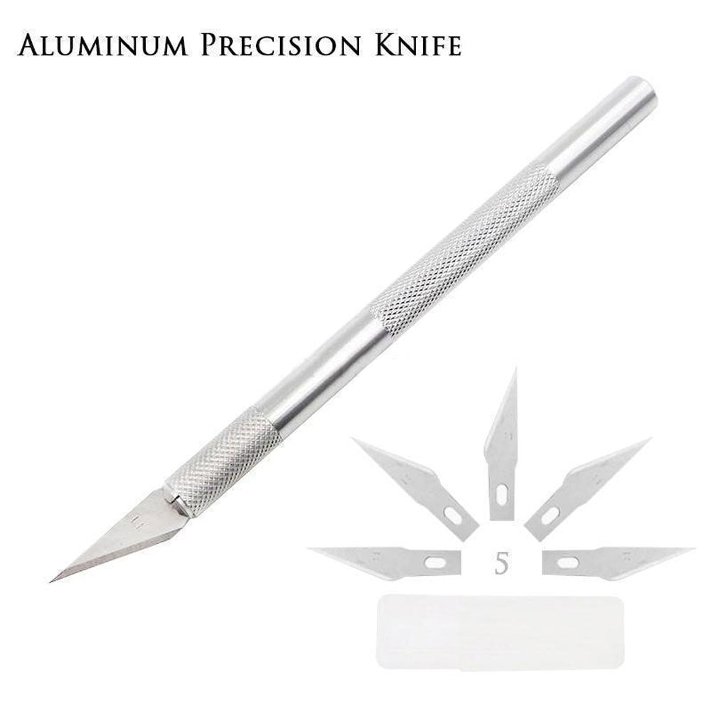 Precision Paper Cutting Cutter Art Knife Tool For Craft Set Model Making Carving Scoring Pen Type With 6 Blades For Diy Creator
