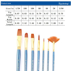 Keep Smiling Pack of 7pcs Multi Shapes Paint Brush Set